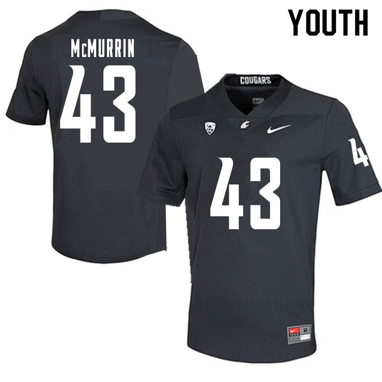 Youth #43 Jamal McMurrin Washington State Cougars College Football Jerseys Sale-Charcoal